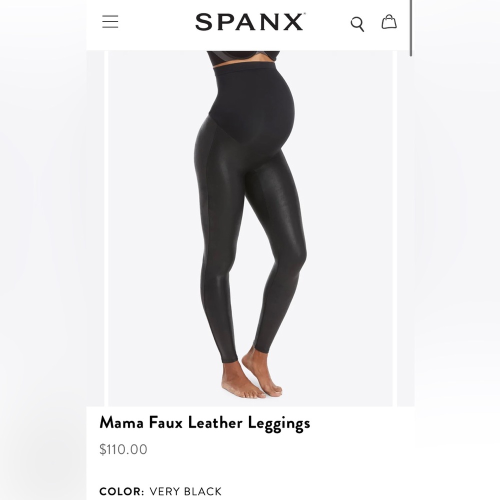 SPANX maternity faux leather leggings